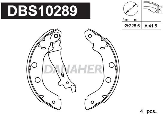 Danaher DBS10289 Brake shoe set DBS10289: Buy near me in Poland at 2407.PL - Good price!