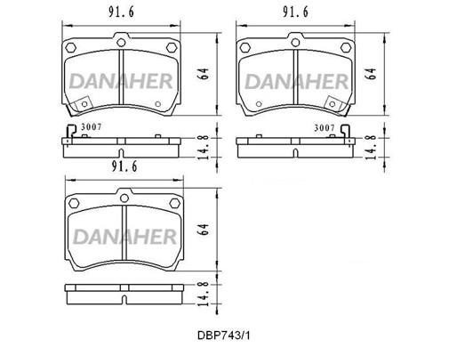 Danaher DBP743/1 Тормозные колодки дисковые, комплект DBP7431: Отличная цена - Купить в Польше на 2407.PL!