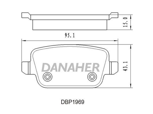 Danaher DBP1969 Brake Pad Set, disc brake DBP1969: Buy near me in Poland at 2407.PL - Good price!