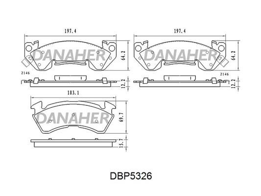 Danaher DBP5326 Гальмівні колодки, комплект DBP5326: Приваблива ціна - Купити у Польщі на 2407.PL!