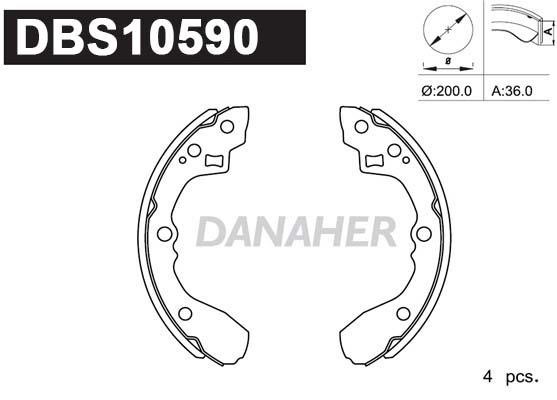 Danaher DBS10590 Колодки гальмівні барабанні, комплект DBS10590: Приваблива ціна - Купити у Польщі на 2407.PL!