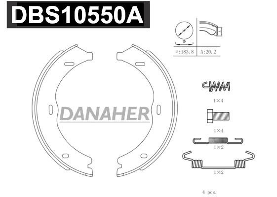 Danaher DBS10550A Колодки тормозные стояночного тормоза DBS10550A: Отличная цена - Купить в Польше на 2407.PL!