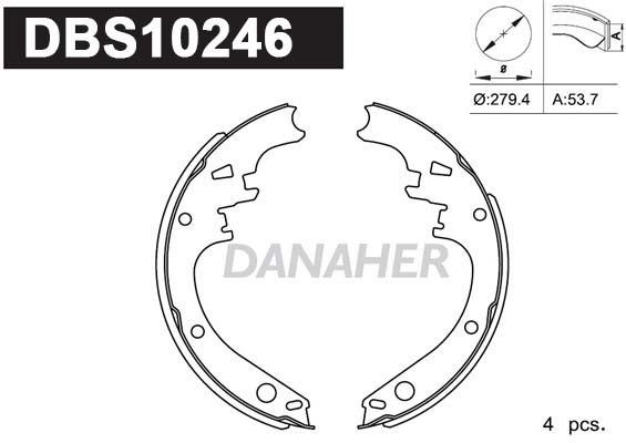 Danaher DBS10246 Колодки тормозные барабанные, комплект DBS10246: Отличная цена - Купить в Польше на 2407.PL!