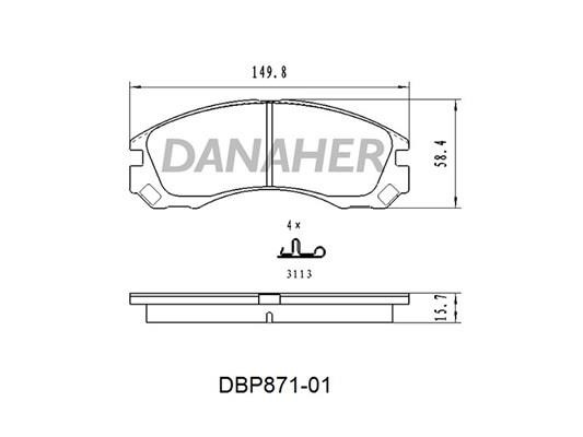Danaher DBP871-01 Тормозные колодки дисковые, комплект DBP87101: Отличная цена - Купить в Польше на 2407.PL!