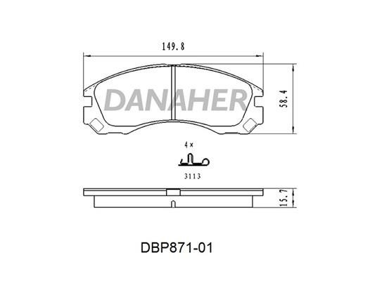 Danaher DBP871-01 Scheibenbremsbeläge, Set DBP87101: Kaufen Sie zu einem guten Preis in Polen bei 2407.PL!