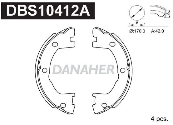 Danaher DBS10412A Колодки гальмівні стояночного гальма DBS10412A: Приваблива ціна - Купити у Польщі на 2407.PL!
