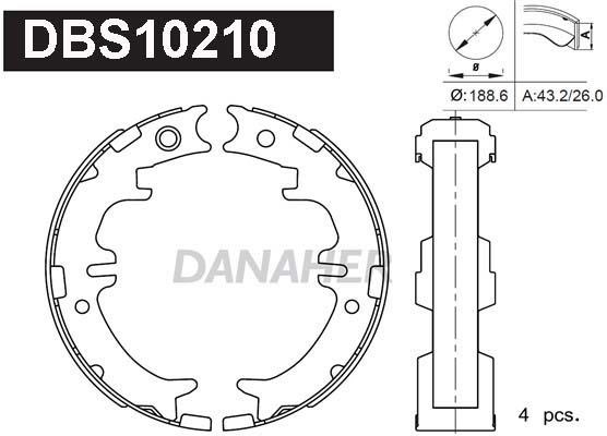 Danaher DBS10210 Колодки гальмівні стояночного гальма DBS10210: Приваблива ціна - Купити у Польщі на 2407.PL!
