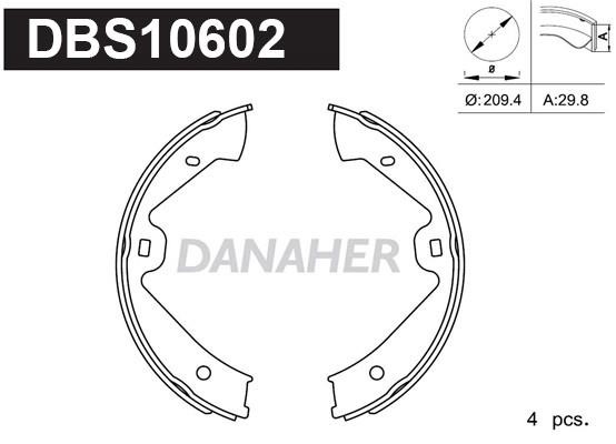 Danaher DBS10602 Parking brake shoes DBS10602: Buy near me in Poland at 2407.PL - Good price!