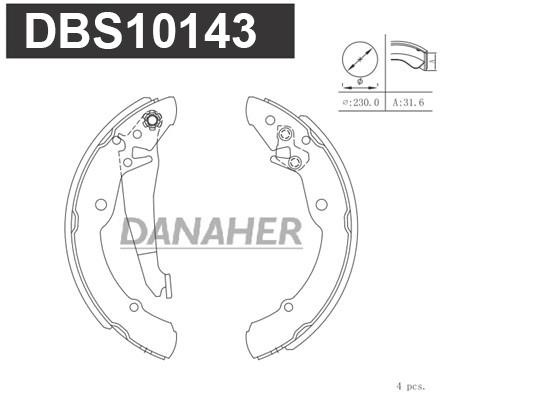 Danaher DBS10143 Колодки тормозные барабанные, комплект DBS10143: Отличная цена - Купить в Польше на 2407.PL!