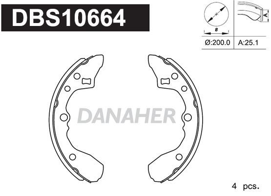 Danaher DBS10664 Bremsbackensatz DBS10664: Kaufen Sie zu einem guten Preis in Polen bei 2407.PL!