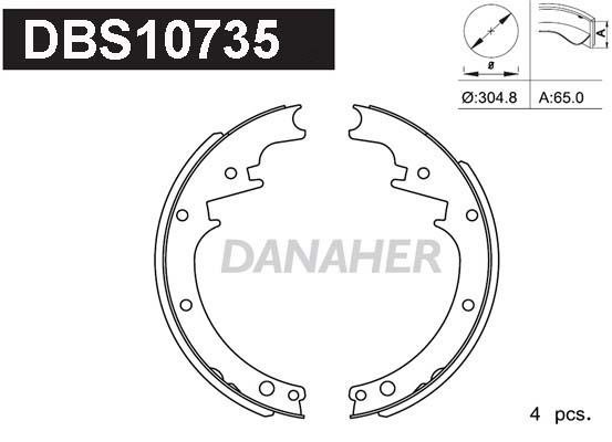 Danaher DBS10735 Колодки гальмівні барабанні, комплект DBS10735: Приваблива ціна - Купити у Польщі на 2407.PL!