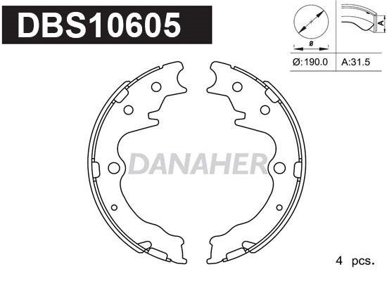 Danaher DBS10605 Колодки тормозные стояночного тормоза DBS10605: Отличная цена - Купить в Польше на 2407.PL!