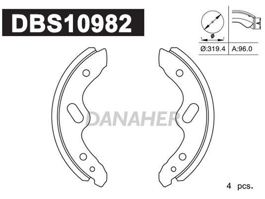 Danaher DBS10982 Brake shoe set DBS10982: Buy near me in Poland at 2407.PL - Good price!