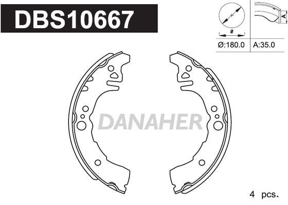 Danaher DBS10667 Brake shoe set DBS10667: Buy near me in Poland at 2407.PL - Good price!