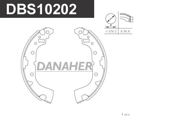 Danaher DBS10202 Brake shoe set DBS10202: Buy near me in Poland at 2407.PL - Good price!