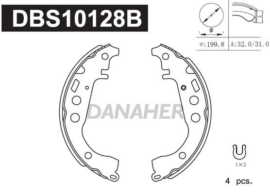 Danaher DBS10128B Колодки гальмівні барабанні, комплект DBS10128B: Купити у Польщі - Добра ціна на 2407.PL!