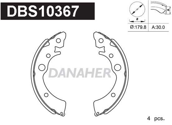 Danaher DBS10367 Колодки гальмівні барабанні, комплект DBS10367: Приваблива ціна - Купити у Польщі на 2407.PL!