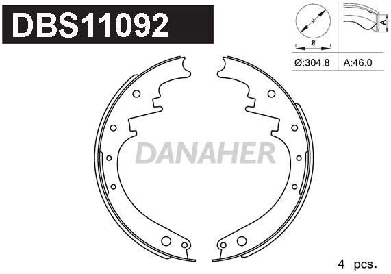 Danaher DBS11092 Колодки тормозные барабанные, комплект DBS11092: Отличная цена - Купить в Польше на 2407.PL!