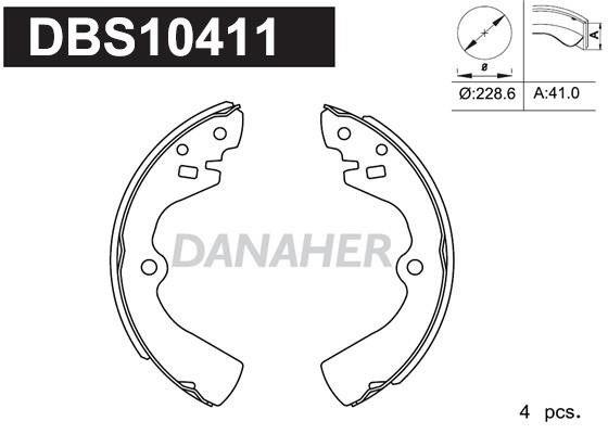 Danaher DBS10411 Колодки тормозные барабанные, комплект DBS10411: Купить в Польше - Отличная цена на 2407.PL!