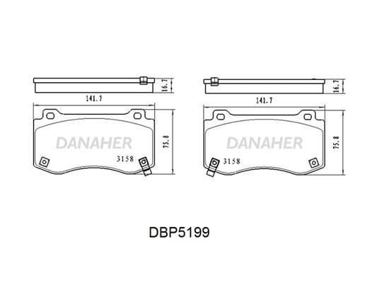 Danaher DBP5199 Front disc brake pads, set DBP5199: Buy near me in Poland at 2407.PL - Good price!