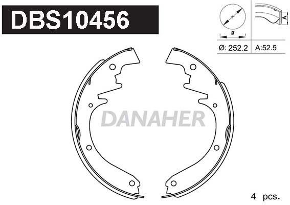 Danaher DBS10456 Колодки тормозные барабанные, комплект DBS10456: Отличная цена - Купить в Польше на 2407.PL!