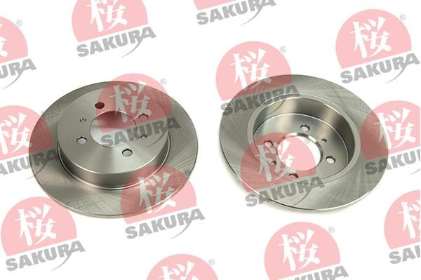 Sakura 605-10-4080 Rear brake disc, non-ventilated 605104080: Buy near me in Poland at 2407.PL - Good price!