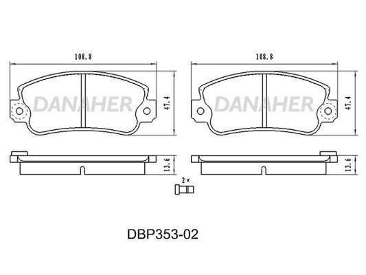 Danaher DBP353-02 Тормозные колодки дисковые, комплект DBP35302: Отличная цена - Купить в Польше на 2407.PL!