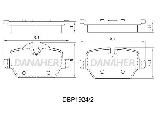 Danaher DBP1924/2 Brake Pad Set, disc brake DBP19242: Buy near me in Poland at 2407.PL - Good price!