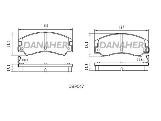 Danaher DBP547 Brake Pad Set, disc brake DBP547: Buy near me in Poland at 2407.PL - Good price!