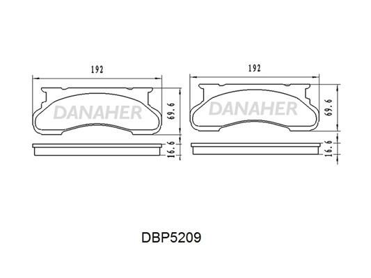Danaher DBP5209 Front disc brake pads, set DBP5209: Buy near me in Poland at 2407.PL - Good price!