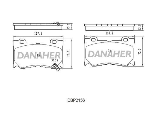 Danaher DBP2156 Scheibenbremsbeläge, Set DBP2156: Kaufen Sie zu einem guten Preis in Polen bei 2407.PL!