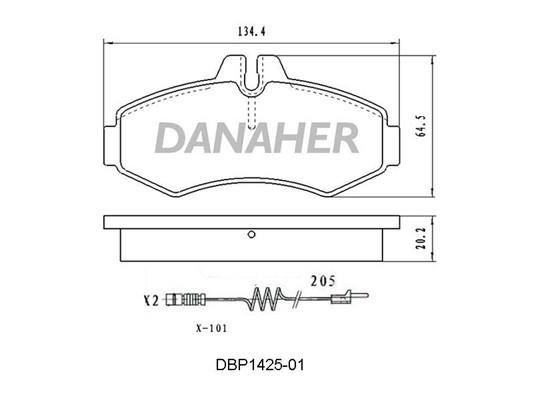 Danaher DBP1425-01 Гальмівні колодки, комплект DBP142501: Приваблива ціна - Купити у Польщі на 2407.PL!