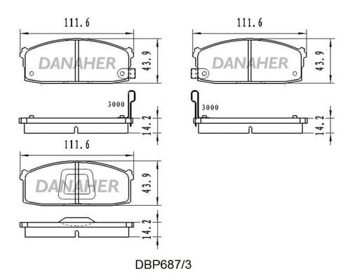 Danaher DBP687/3 Brake Pad Set, disc brake DBP6873: Buy near me in Poland at 2407.PL - Good price!