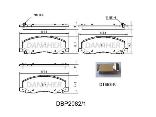 Danaher DBP2082/1 Гальмівні колодки, комплект DBP20821: Приваблива ціна - Купити у Польщі на 2407.PL!