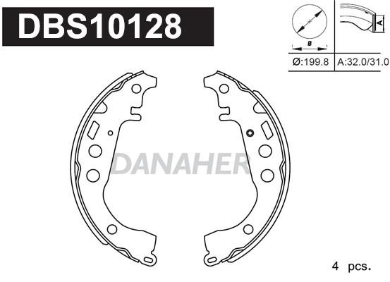 Danaher DBS10128 Brake shoe set DBS10128: Buy near me in Poland at 2407.PL - Good price!
