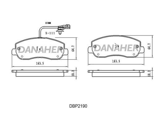 Danaher DBP2190 Тормозные колодки дисковые, комплект DBP2190: Отличная цена - Купить в Польше на 2407.PL!