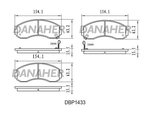 Danaher DBP1433 Тормозные колодки дисковые, комплект DBP1433: Отличная цена - Купить в Польше на 2407.PL!