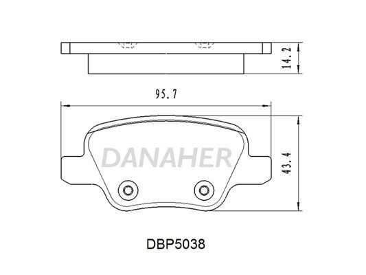 Danaher DBP5038 Rear disc brake pads, set DBP5038: Buy near me in Poland at 2407.PL - Good price!