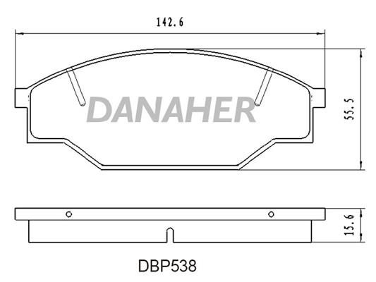 Danaher DBP538 Гальмівні колодки, комплект DBP538: Приваблива ціна - Купити у Польщі на 2407.PL!