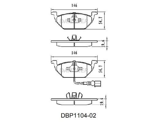 Danaher DBP1104-02 Гальмівні колодки, комплект DBP110402: Приваблива ціна - Купити у Польщі на 2407.PL!