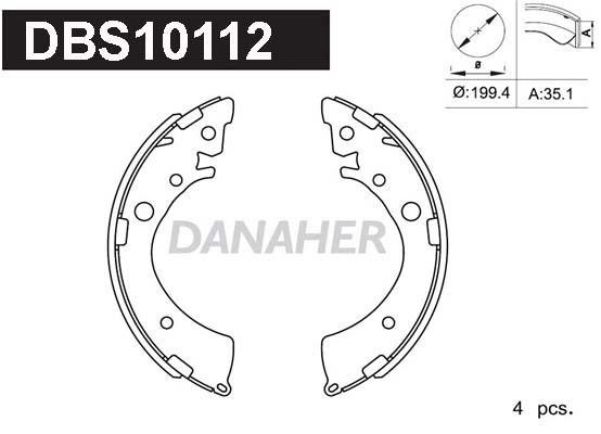 Danaher DBS10112 Brake shoe set DBS10112: Buy near me in Poland at 2407.PL - Good price!