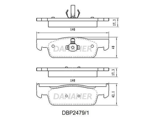 Danaher DBP2479/1 Brake Pad Set, disc brake DBP24791: Buy near me in Poland at 2407.PL - Good price!