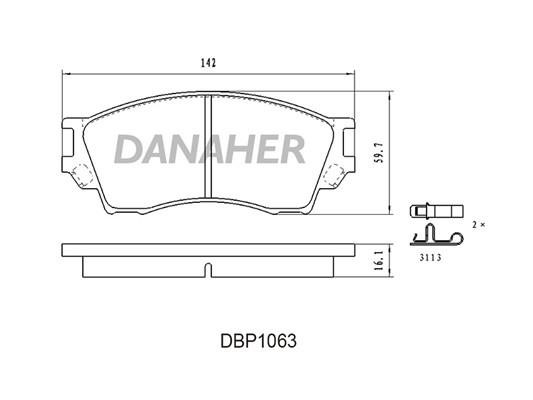 Danaher DBP1063 Гальмівні колодки, комплект DBP1063: Приваблива ціна - Купити у Польщі на 2407.PL!
