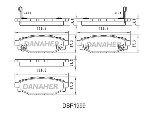 Danaher DBP1999 Brake Pad Set, disc brake DBP1999: Buy near me in Poland at 2407.PL - Good price!