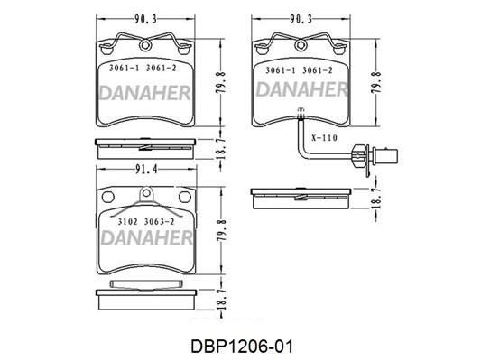 Danaher DBP1206-01 Klocki hamulcowe, zestaw DBP120601: Dobra cena w Polsce na 2407.PL - Kup Teraz!