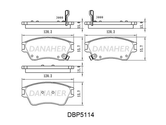 Danaher DBP5114 Front disc brake pads, set DBP5114: Buy near me in Poland at 2407.PL - Good price!