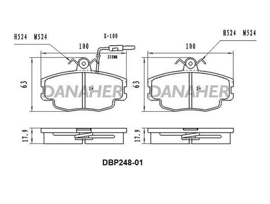 Danaher DBP248-01 Brake Pad Set, disc brake DBP24801: Buy near me in Poland at 2407.PL - Good price!