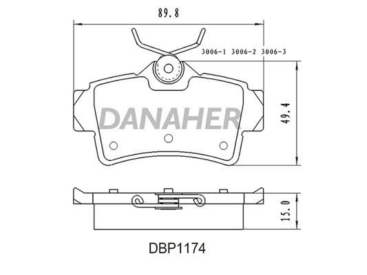Danaher DBP1174 Гальмівні колодки, комплект DBP1174: Приваблива ціна - Купити у Польщі на 2407.PL!