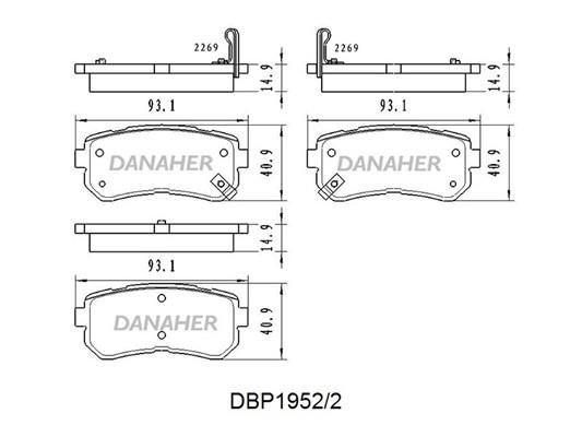 Danaher DBP1952/2 Гальмівні колодки, комплект DBP19522: Приваблива ціна - Купити у Польщі на 2407.PL!