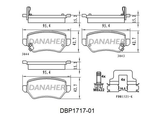Danaher DBP1717-01 Тормозные колодки дисковые, комплект DBP171701: Отличная цена - Купить в Польше на 2407.PL!